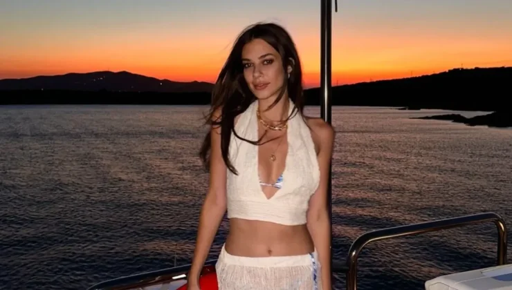 Deren Talu’nun İtalya tatiline transparan kıyafet damgası