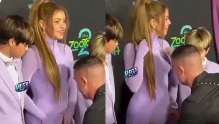 SHARİKA’NIN KIRMIZI HALIDA OLAY ANLARI: STİLİSTİ ETEĞİNE ADIM ADIM YAPIŞTI